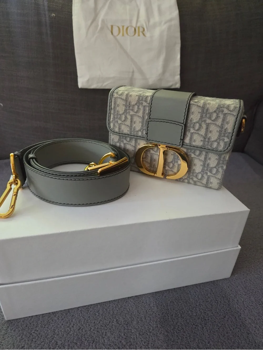 DIOR Women's 30 Montaigne Box Bag in DIOR Oblique Jacquard NWT